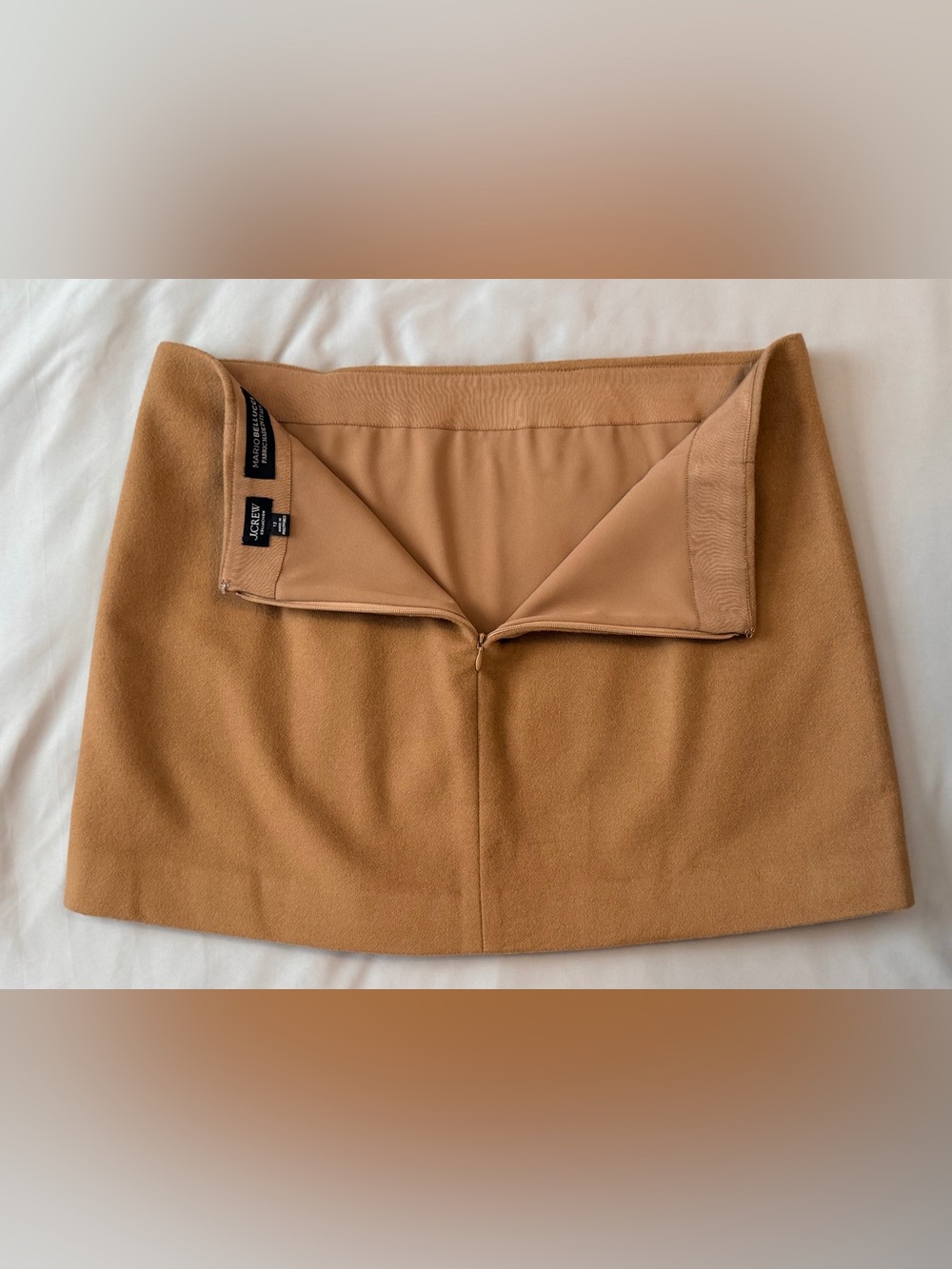 J.Crew Collection Mario Bellucci Wool Cashmere Mini Skirt Brown 12 - Picture 7 of 10